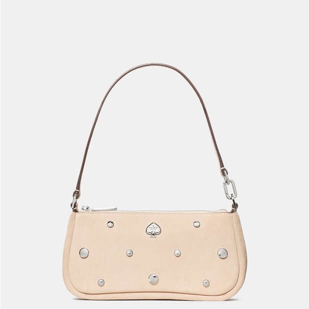 Kate Spade Kayla small convertible shoulder bag in milk glass suede